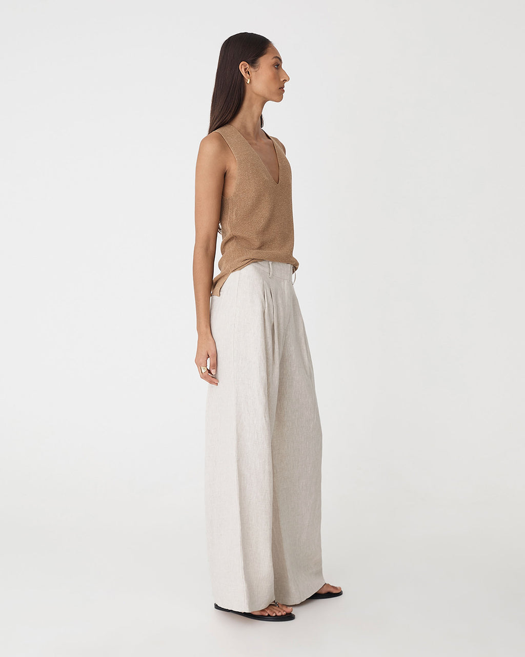 Ami Wide Leg Linen Pants
