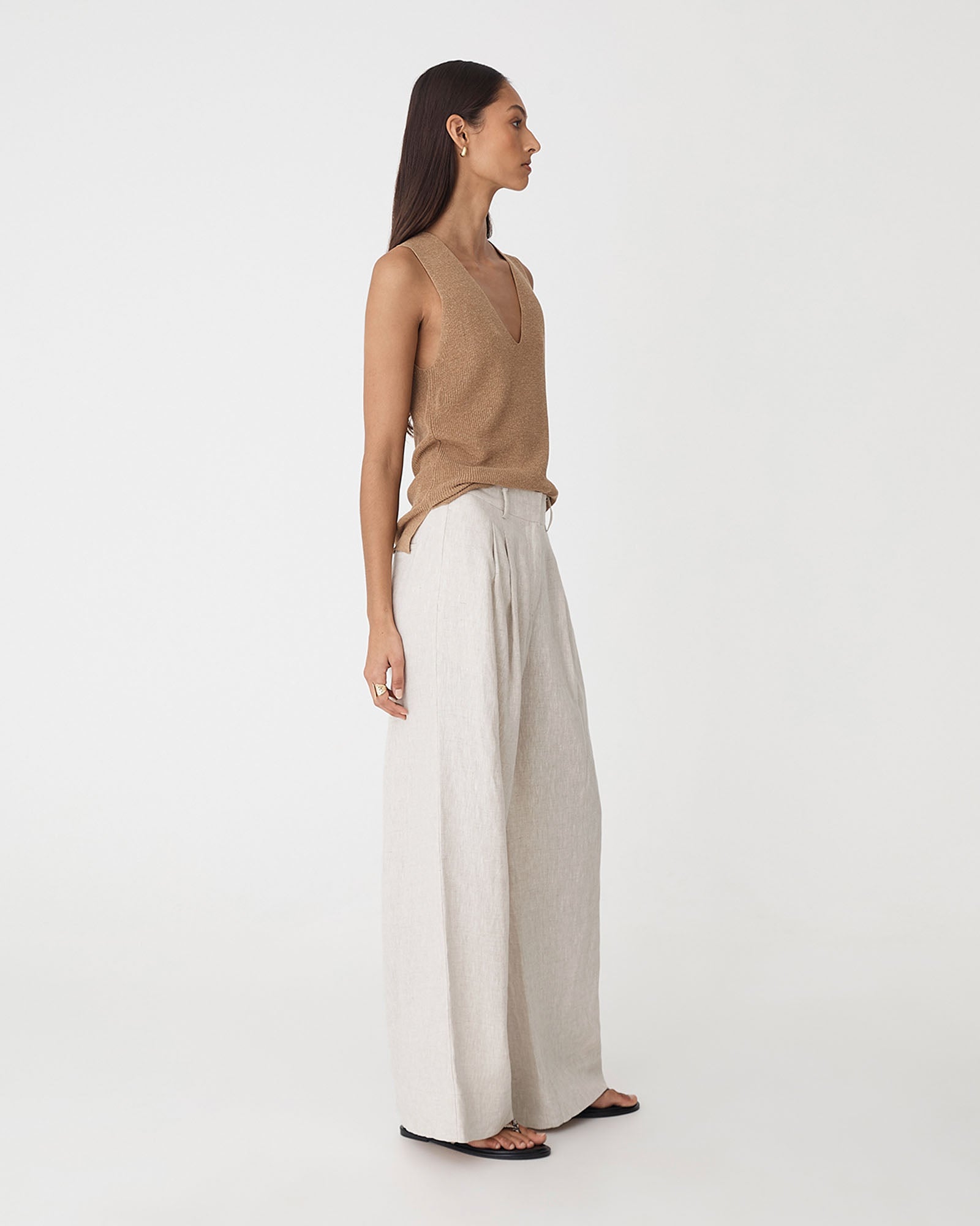 Ami Wide Leg Linen Pants