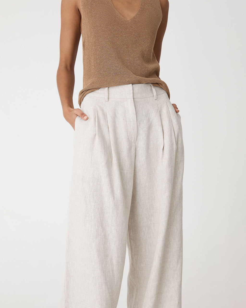 Ami Wide Leg Linen Pants