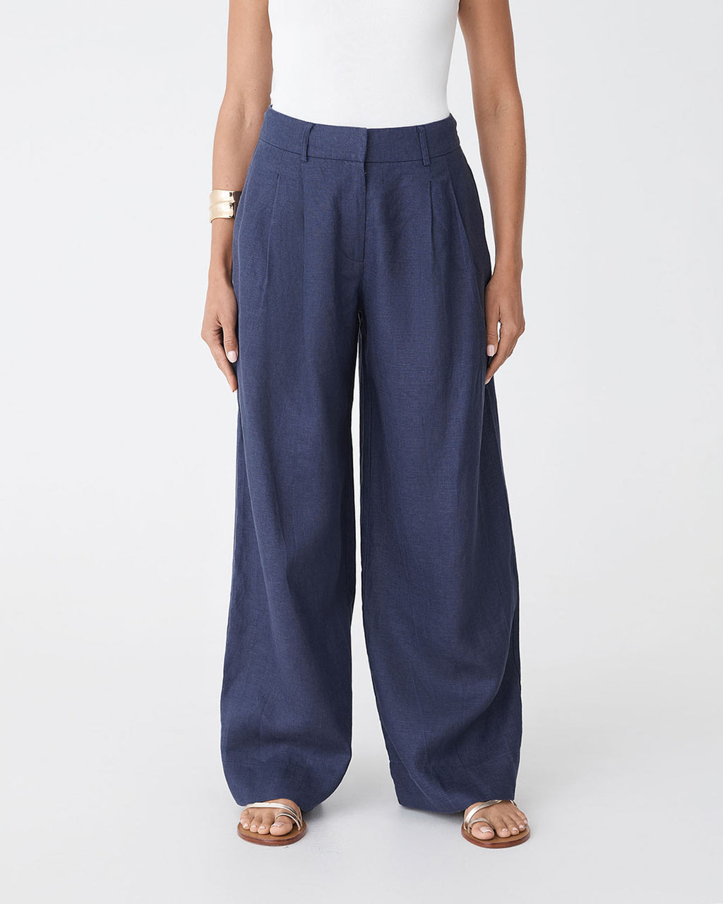 Ami Wide Leg Linen Pants