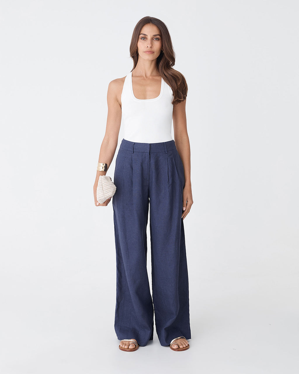 Ami Wide Leg Linen Pants