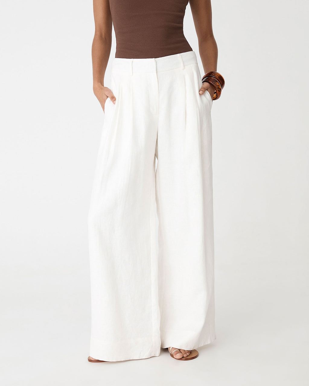 Ami Wide Leg Linen Pants