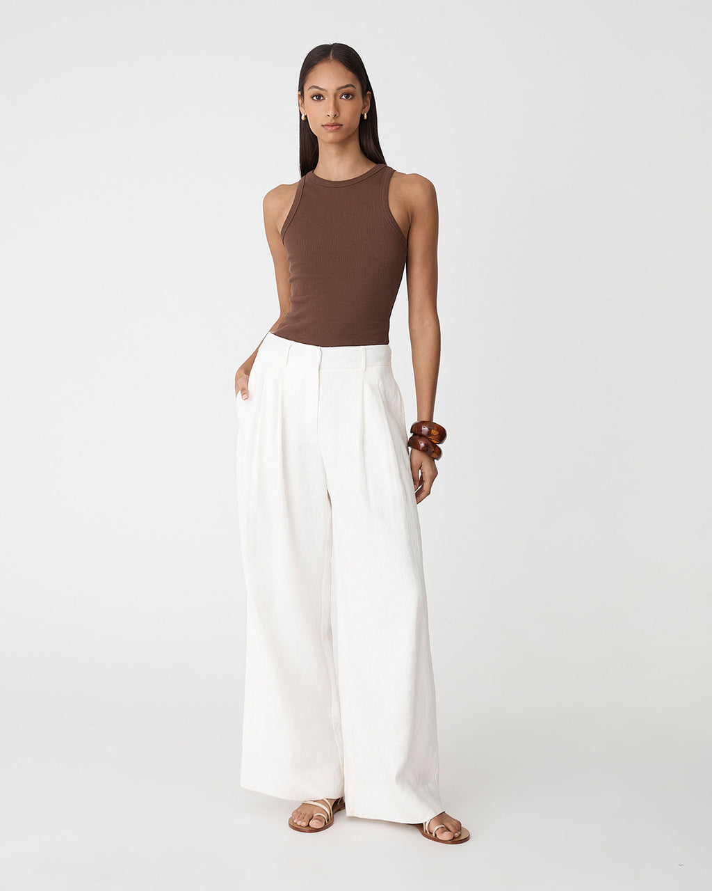 Ami Wide Leg Linen Pants