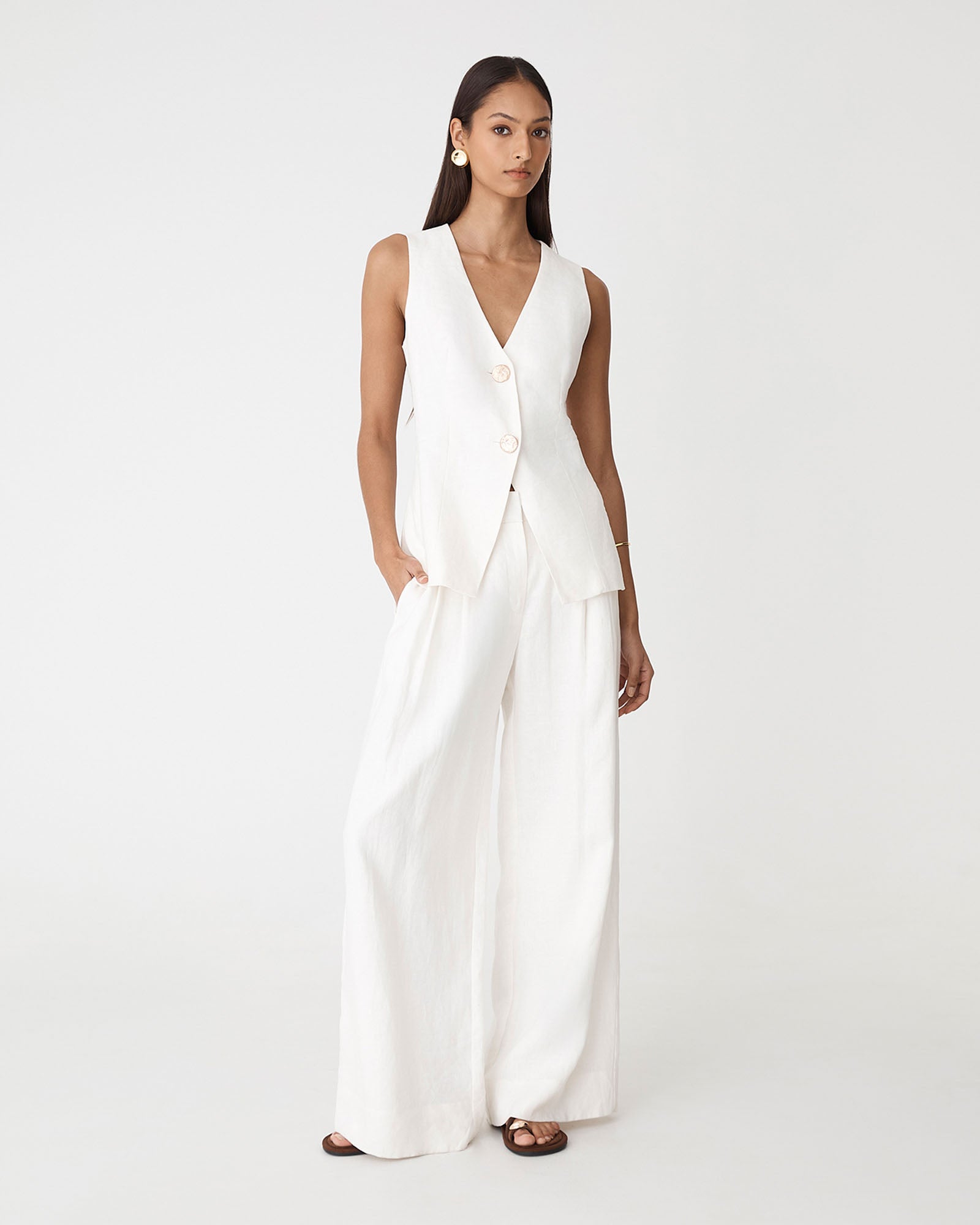 Ami Wide Leg Linen Pants