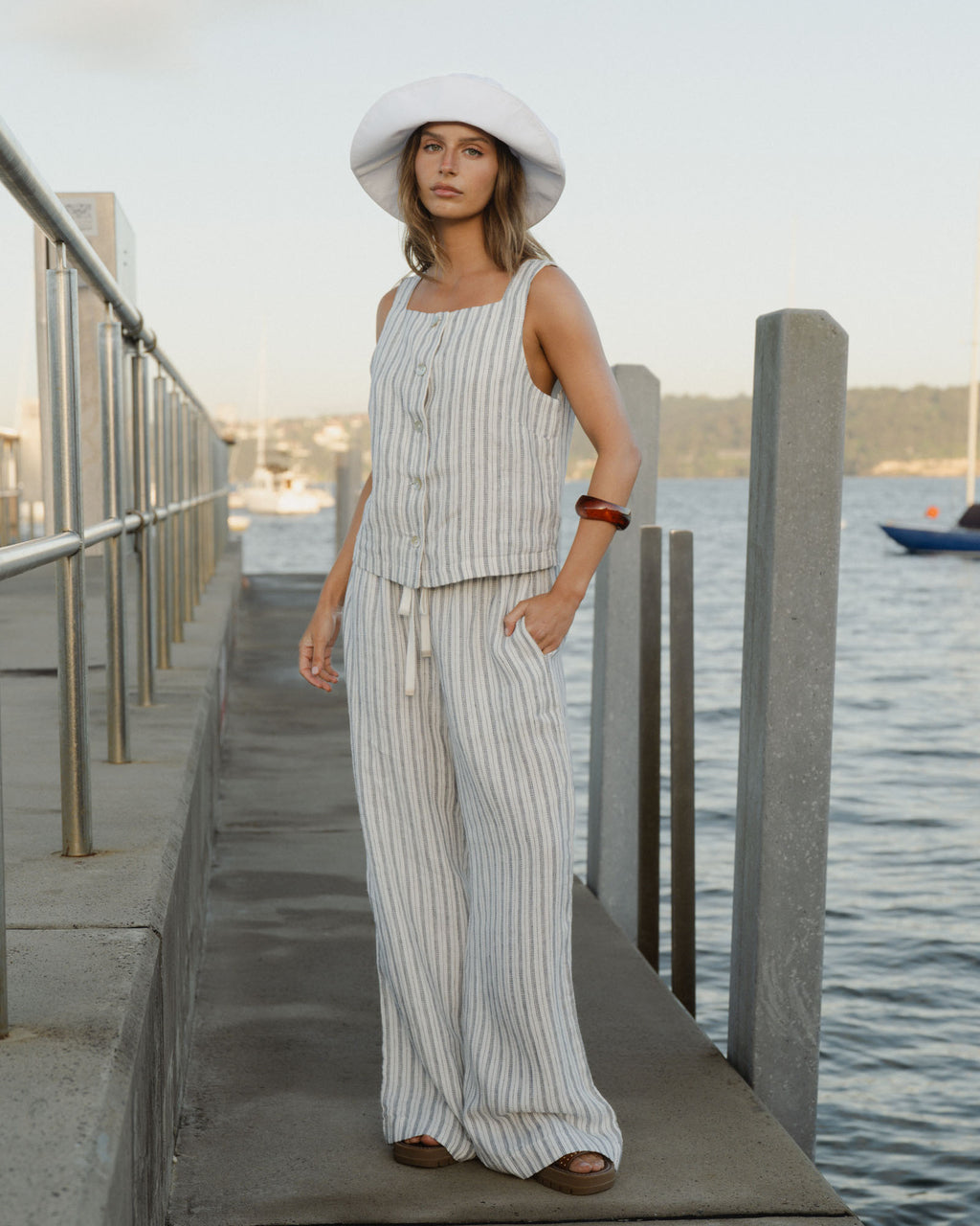 Milos Wide Leg Linen Pants