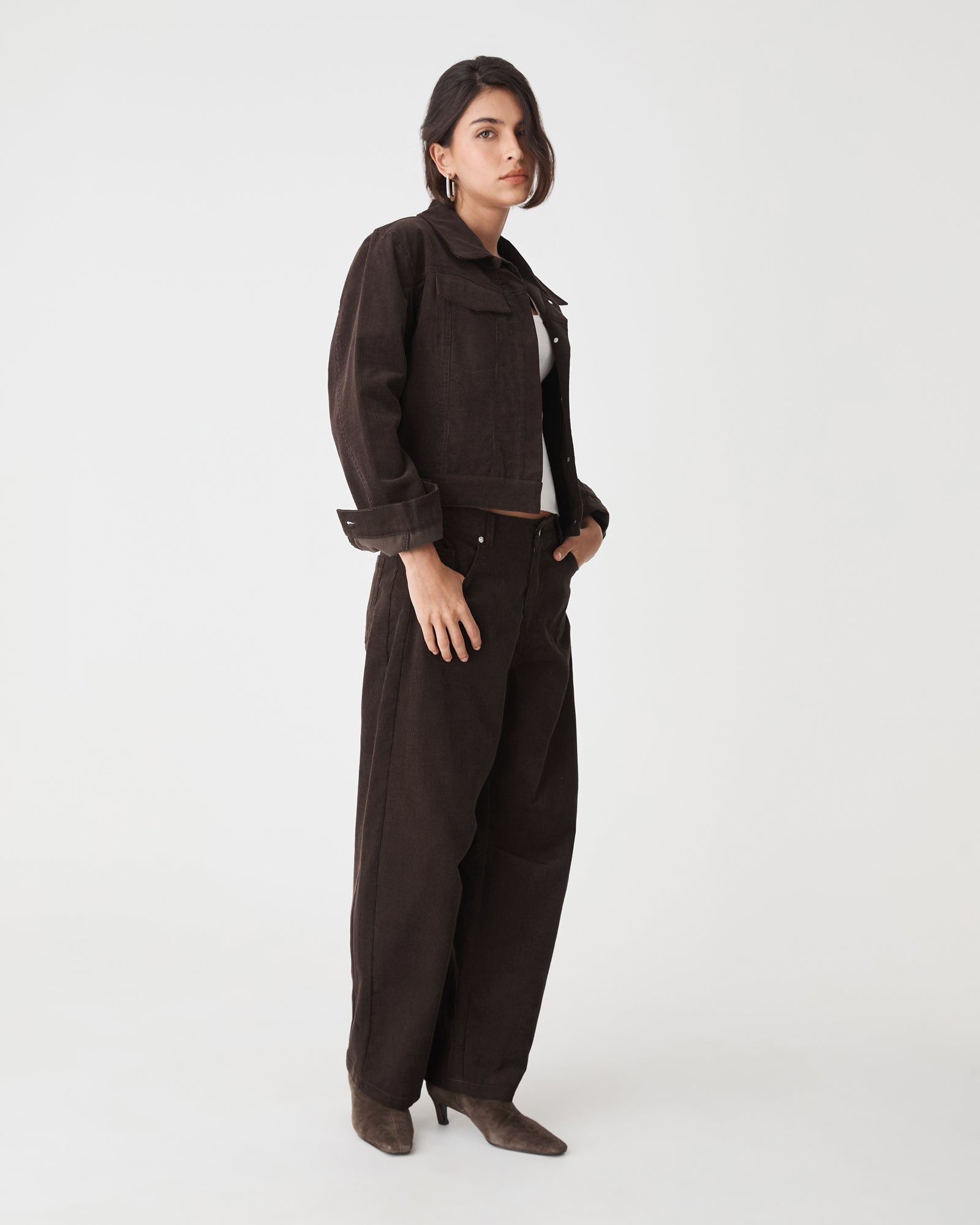Nya Corduroy Barrel Leg Pants