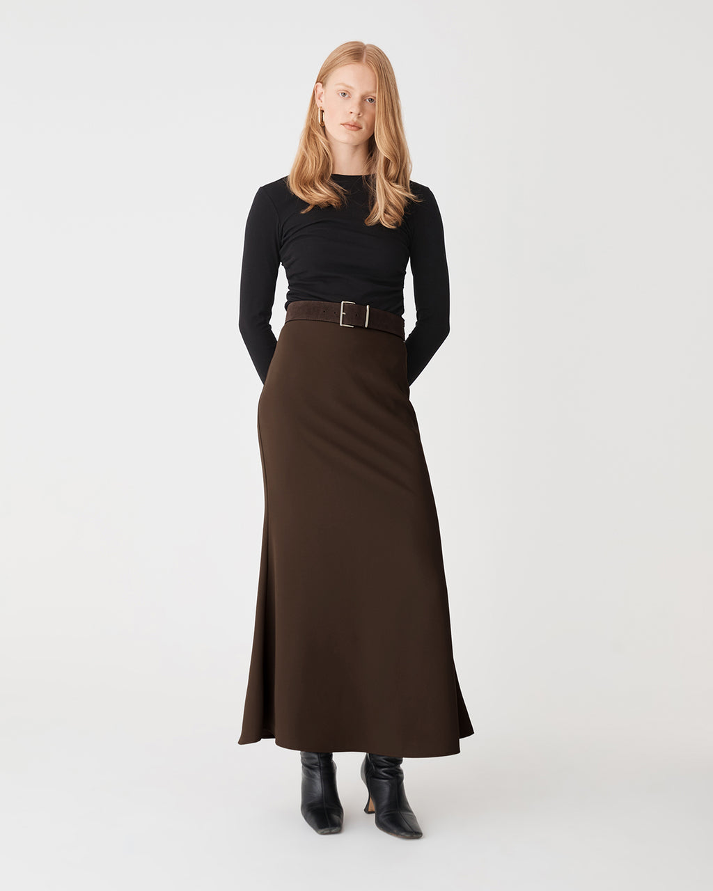 Caris Flared Maxi Skirt