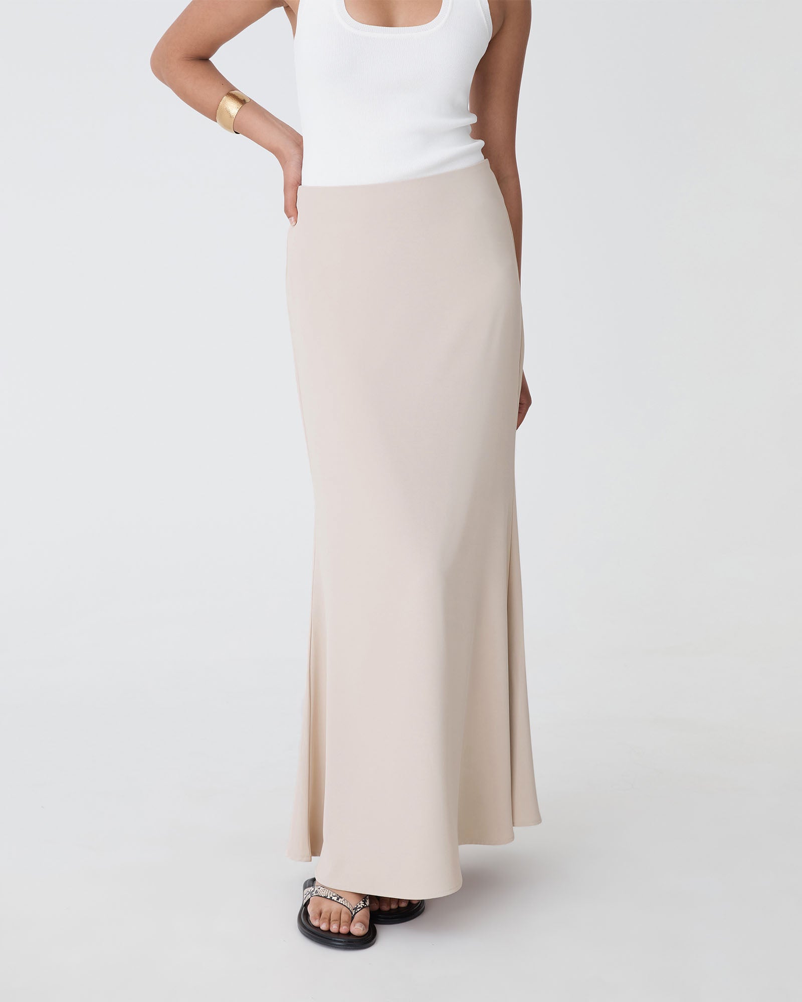 Caris Flared Maxi Skirt