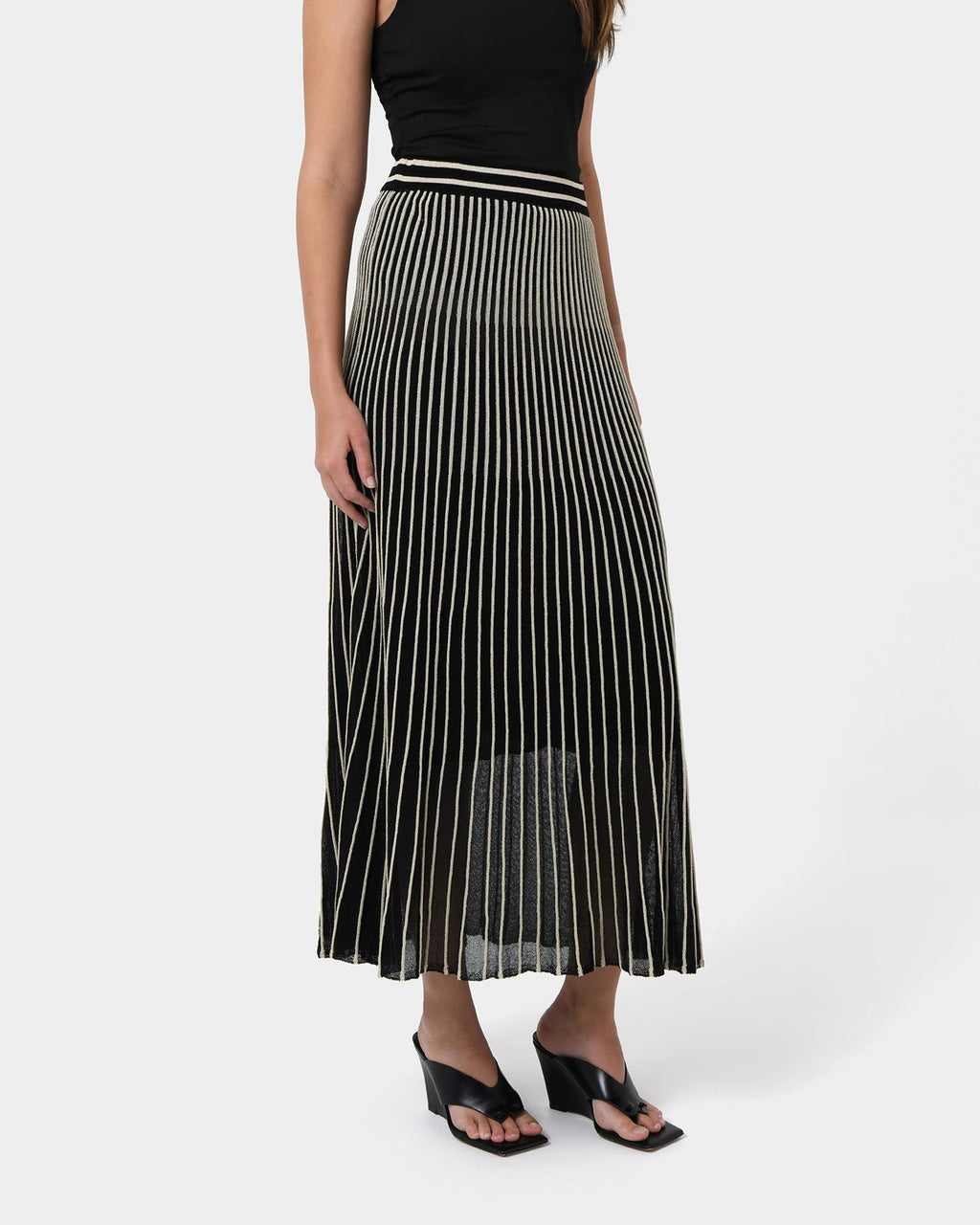 Lucy Pleat Knit Midi Skirt