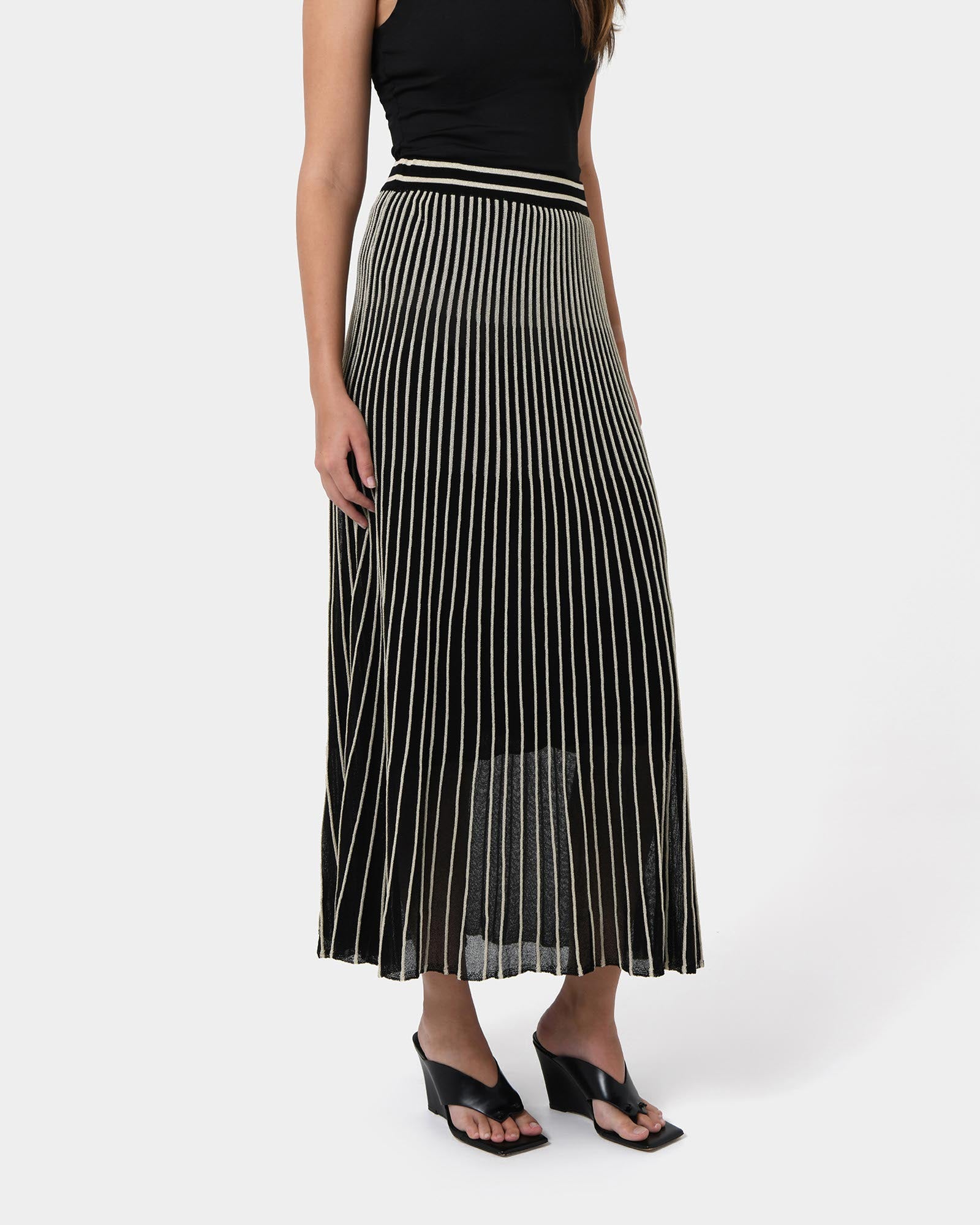 Lucy Pleat Knit Midi Skirt