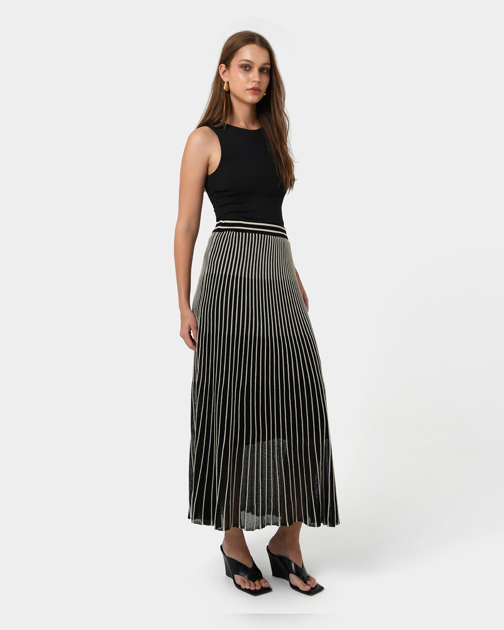 Lucy Pleat Knit Midi Skirt