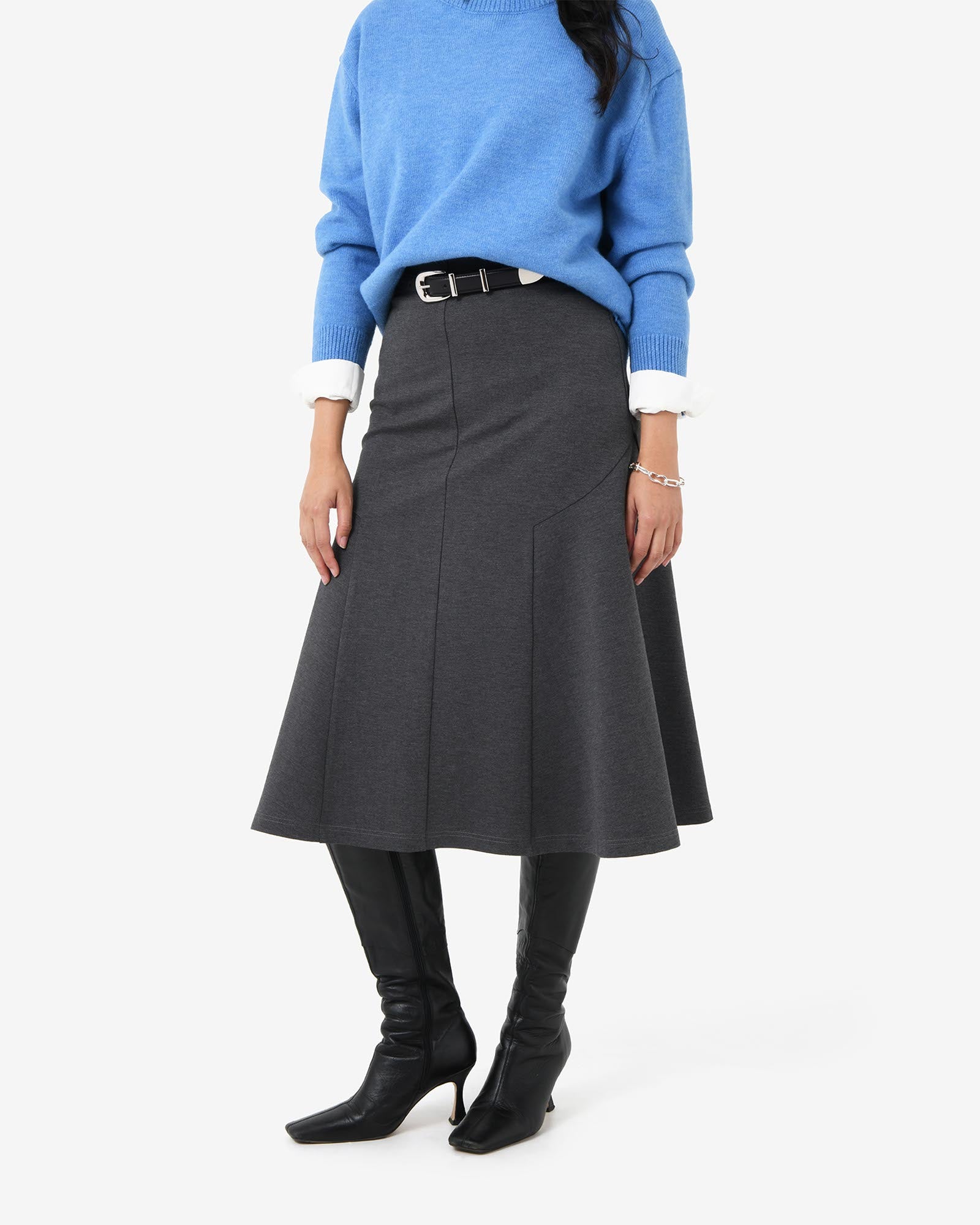 Adele Side Panel Midi Skirt