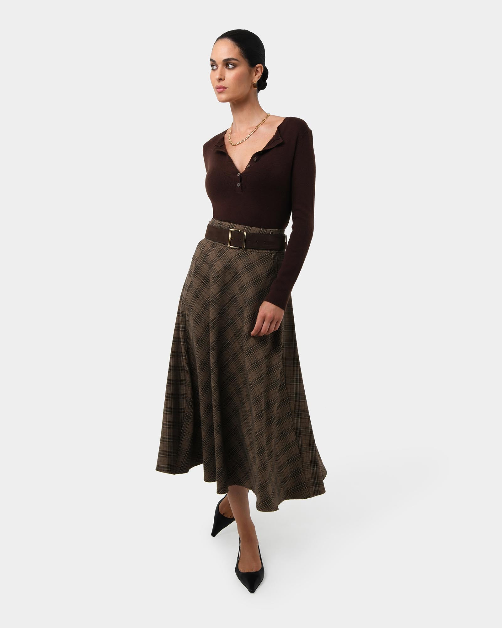 Candice Bias Check Skirt