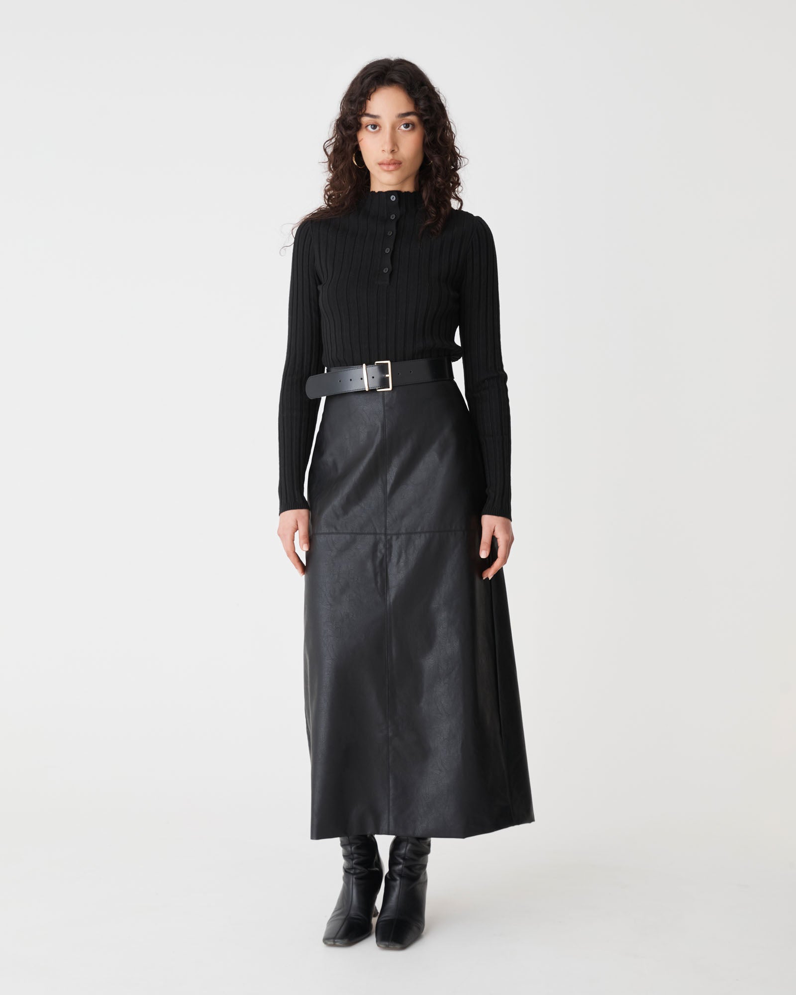 Giselle Panel PU Skirt