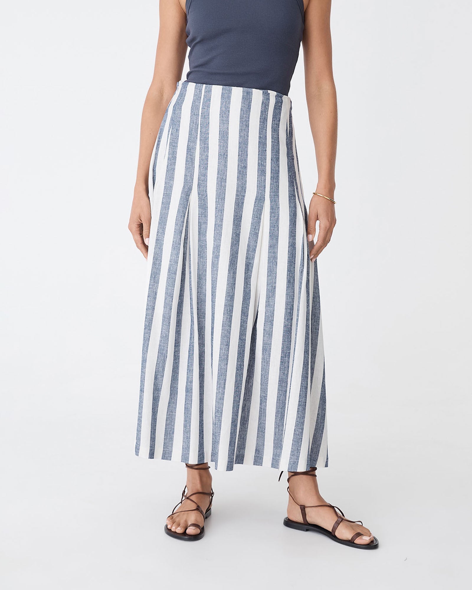 Ikaria Linen Blend Midi Skirt
