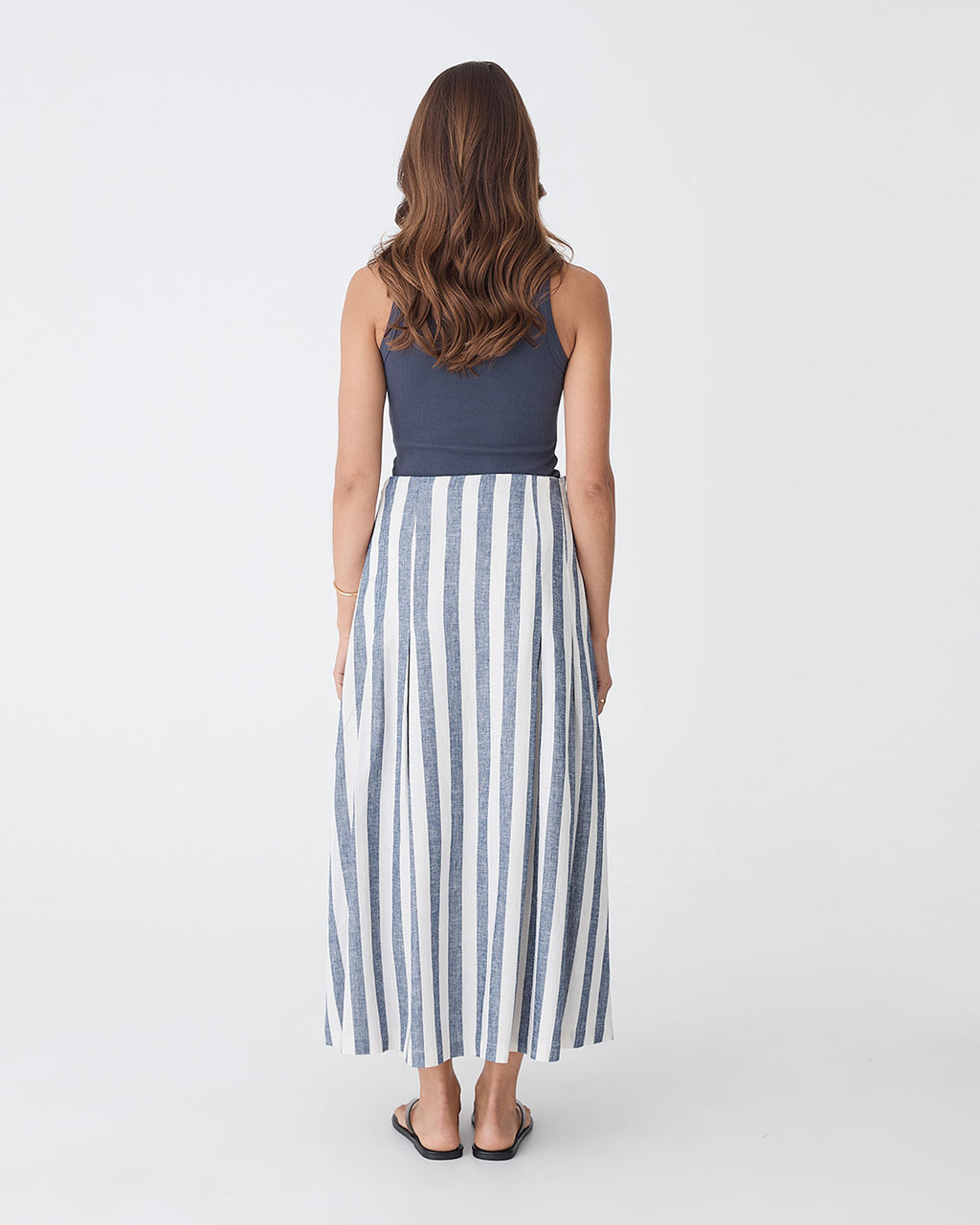 Ikaria Linen Blend Midi Skirt