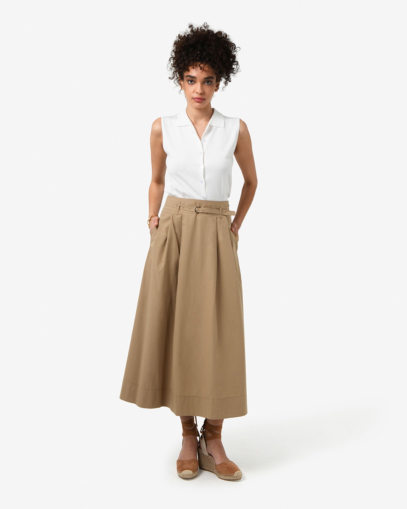 Willow Cotton Belted Skirt