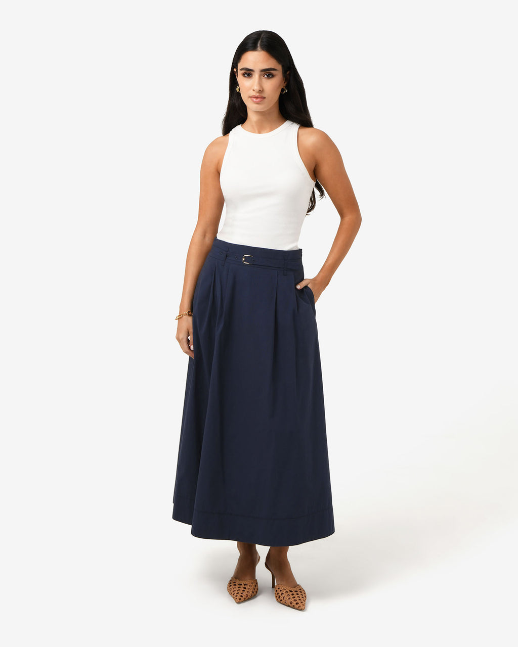 Willow Cotton Belted Skirt