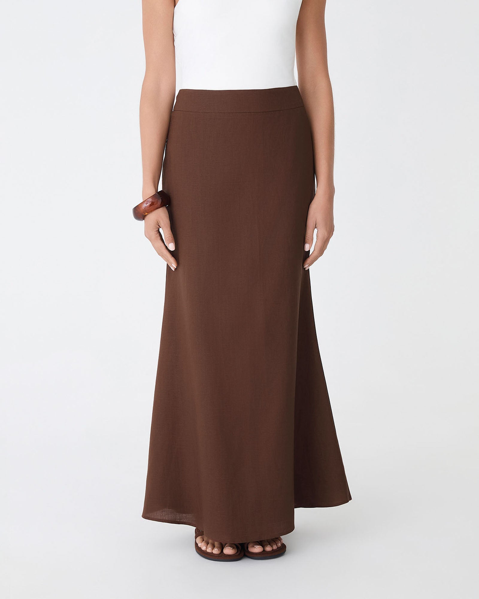 Amelia Linen Blend Maxi Skirt