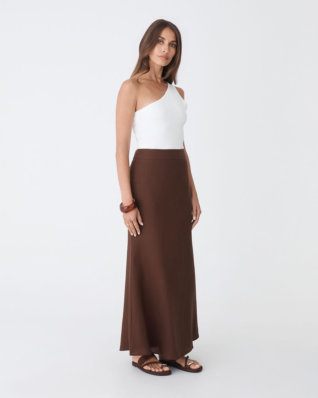 Amelia Linen Blend Maxi Skirt