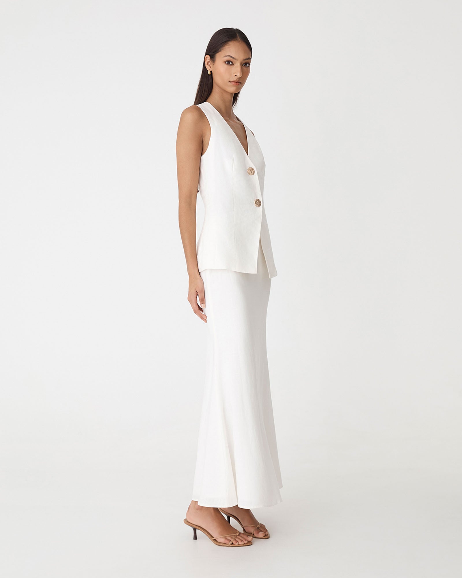 Amelia Linen Blend Maxi Skirt