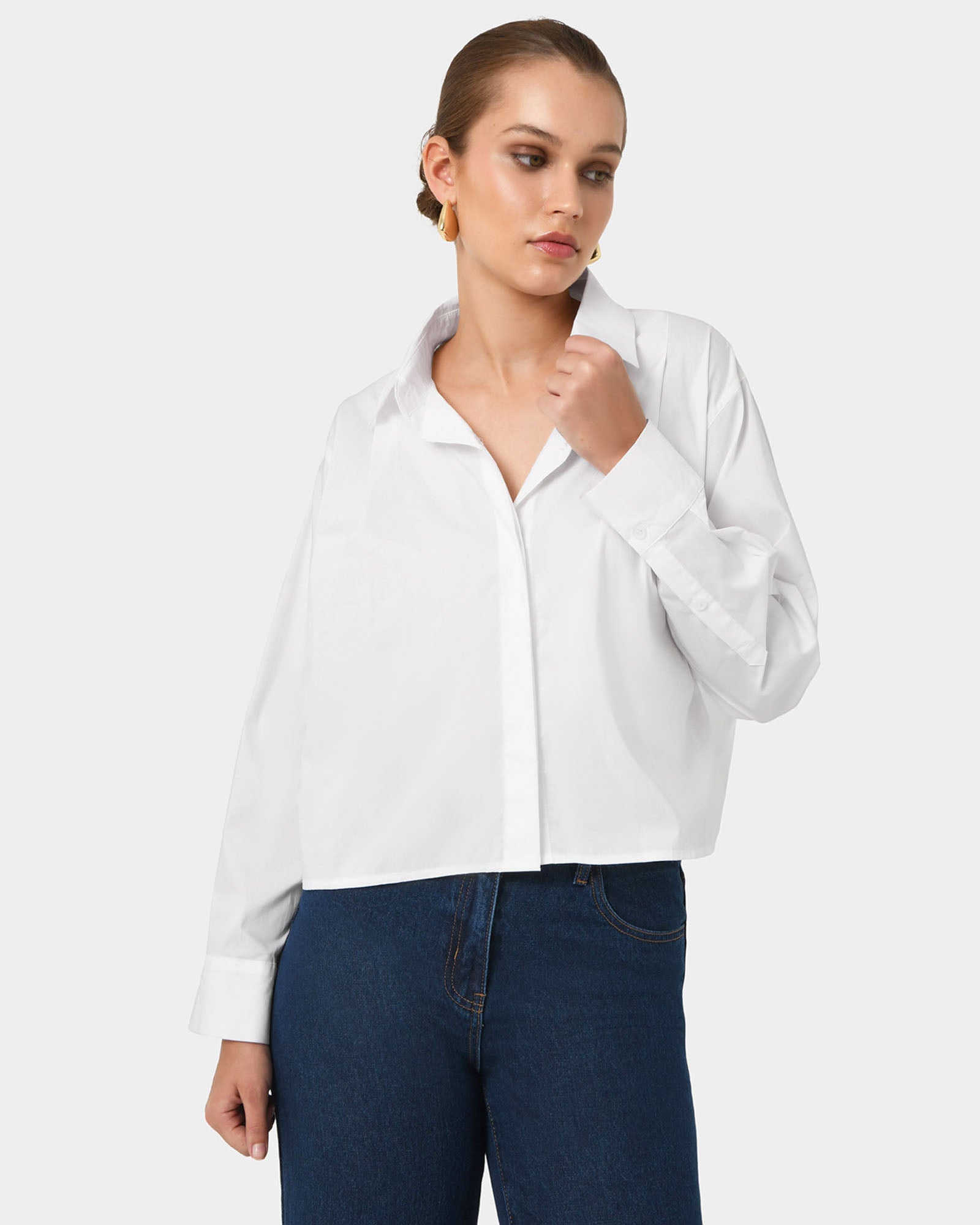 Baire Pleated Crop Shirt