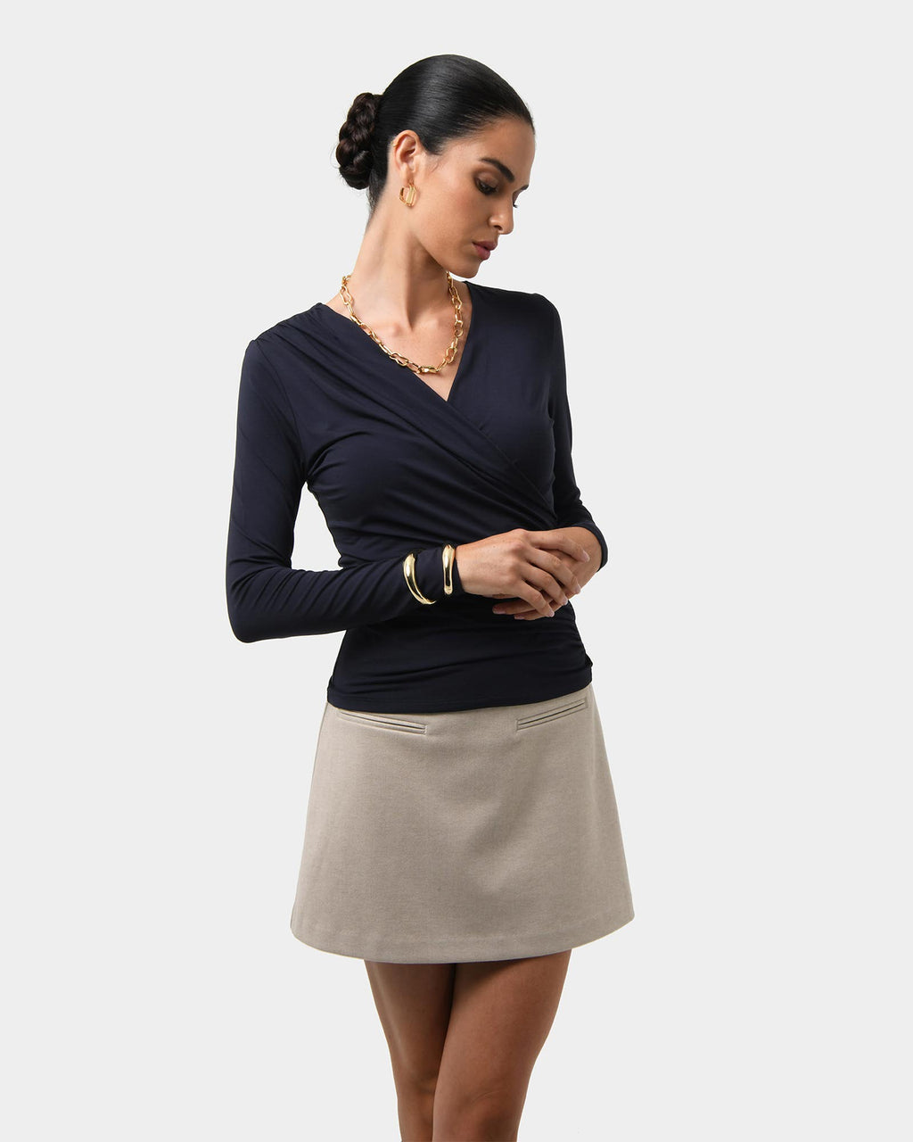 Tika Crossover Ruched Top