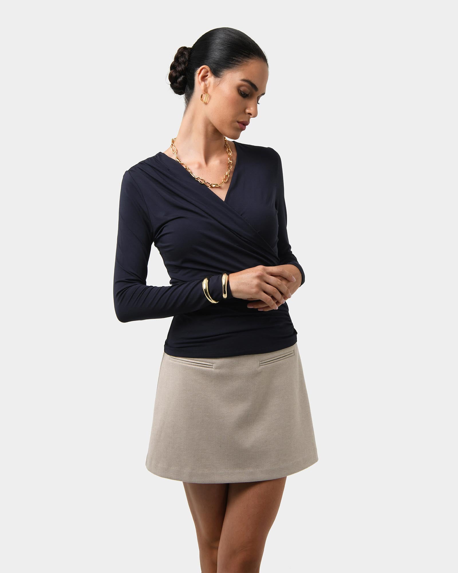 Tika Crossover Ruched Top