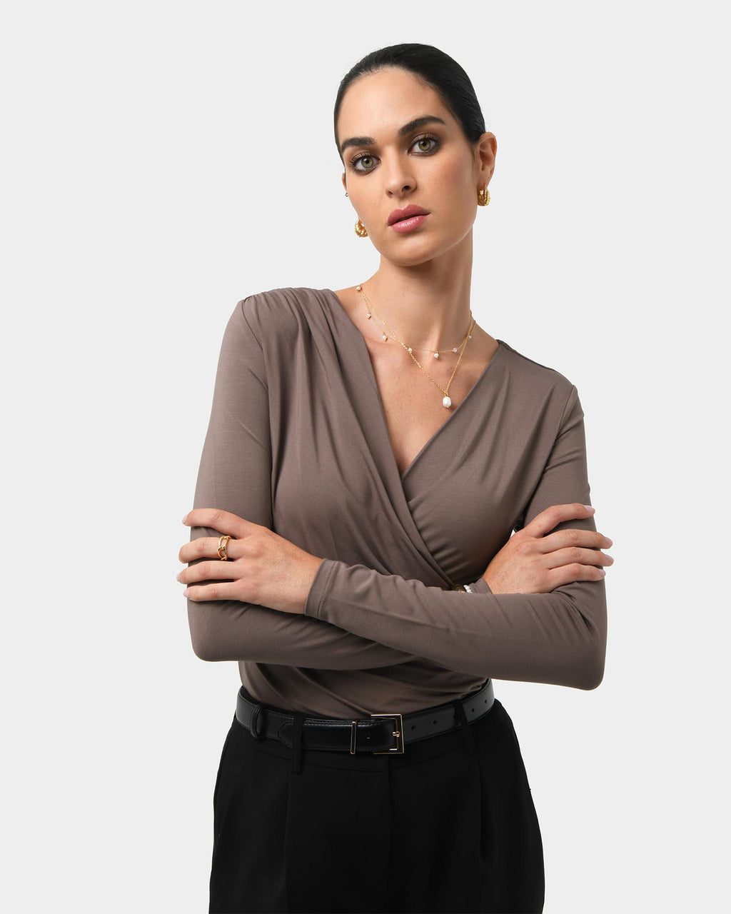 Tika Crossover Ruched Top