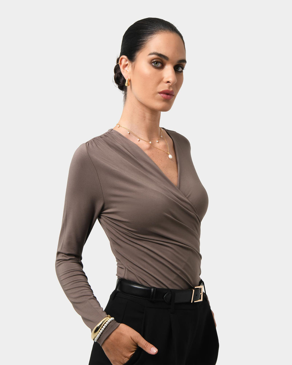 Tika Crossover Ruched Top