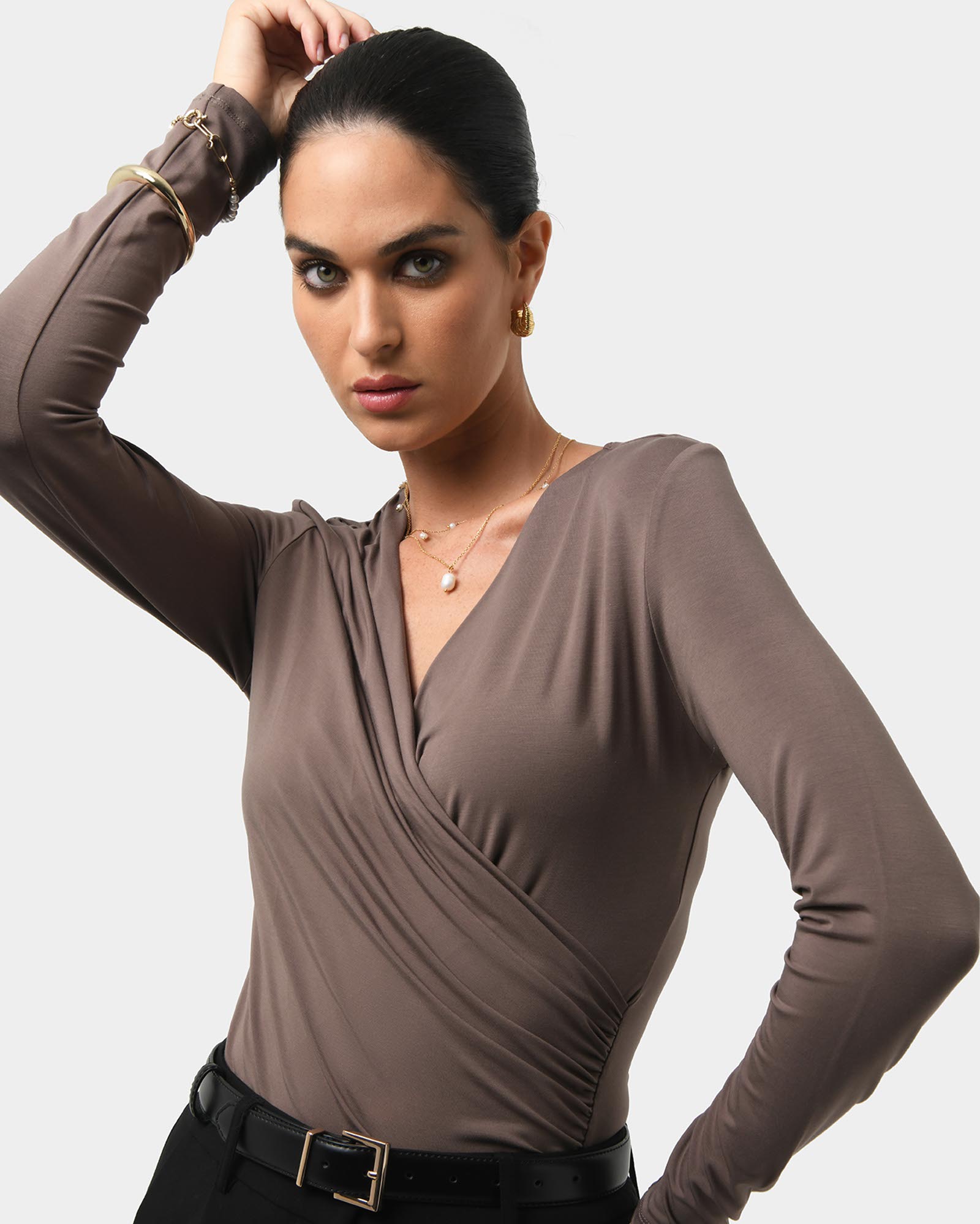 Tika Crossover Ruched Top