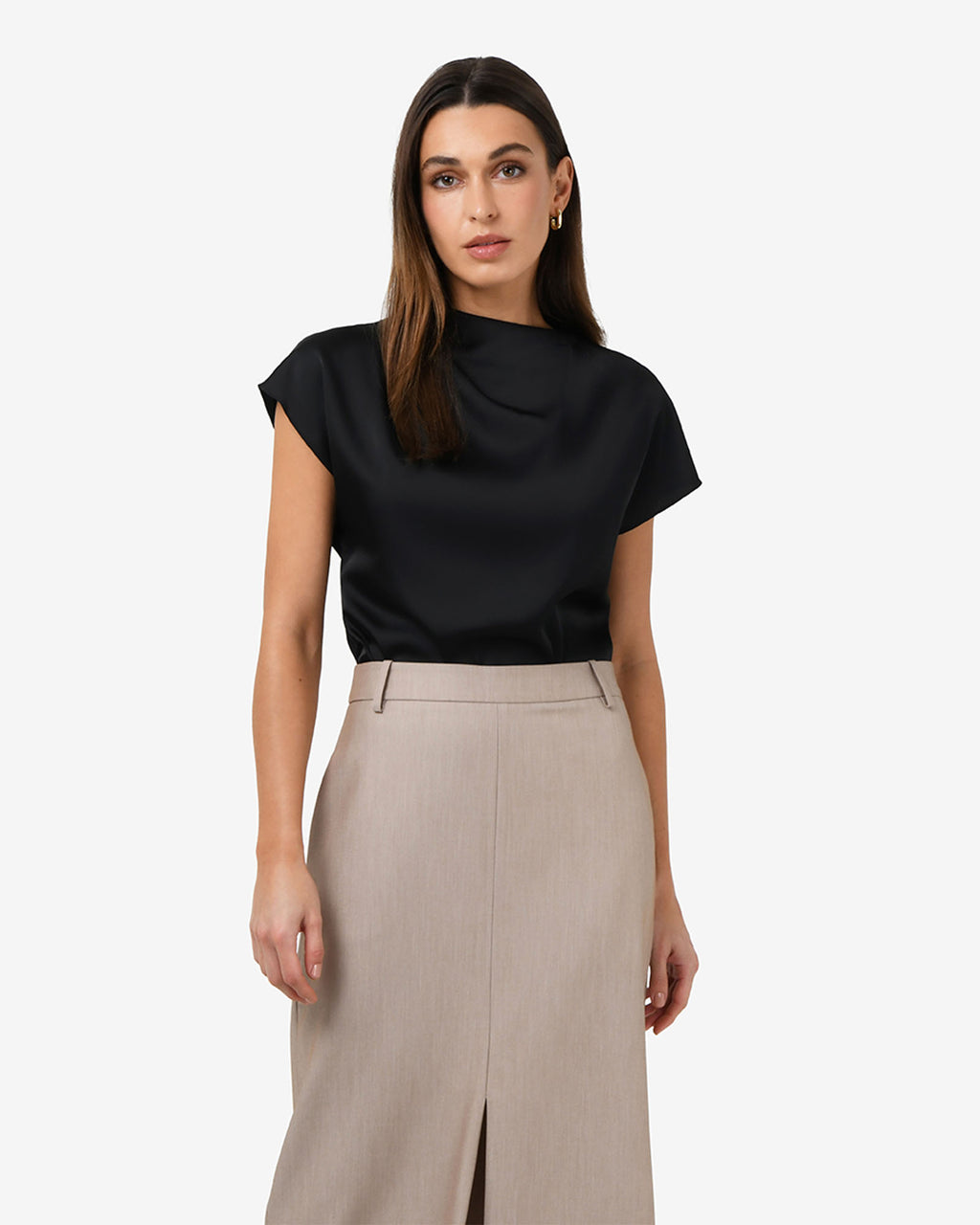 Zafina Pleated Draped Top