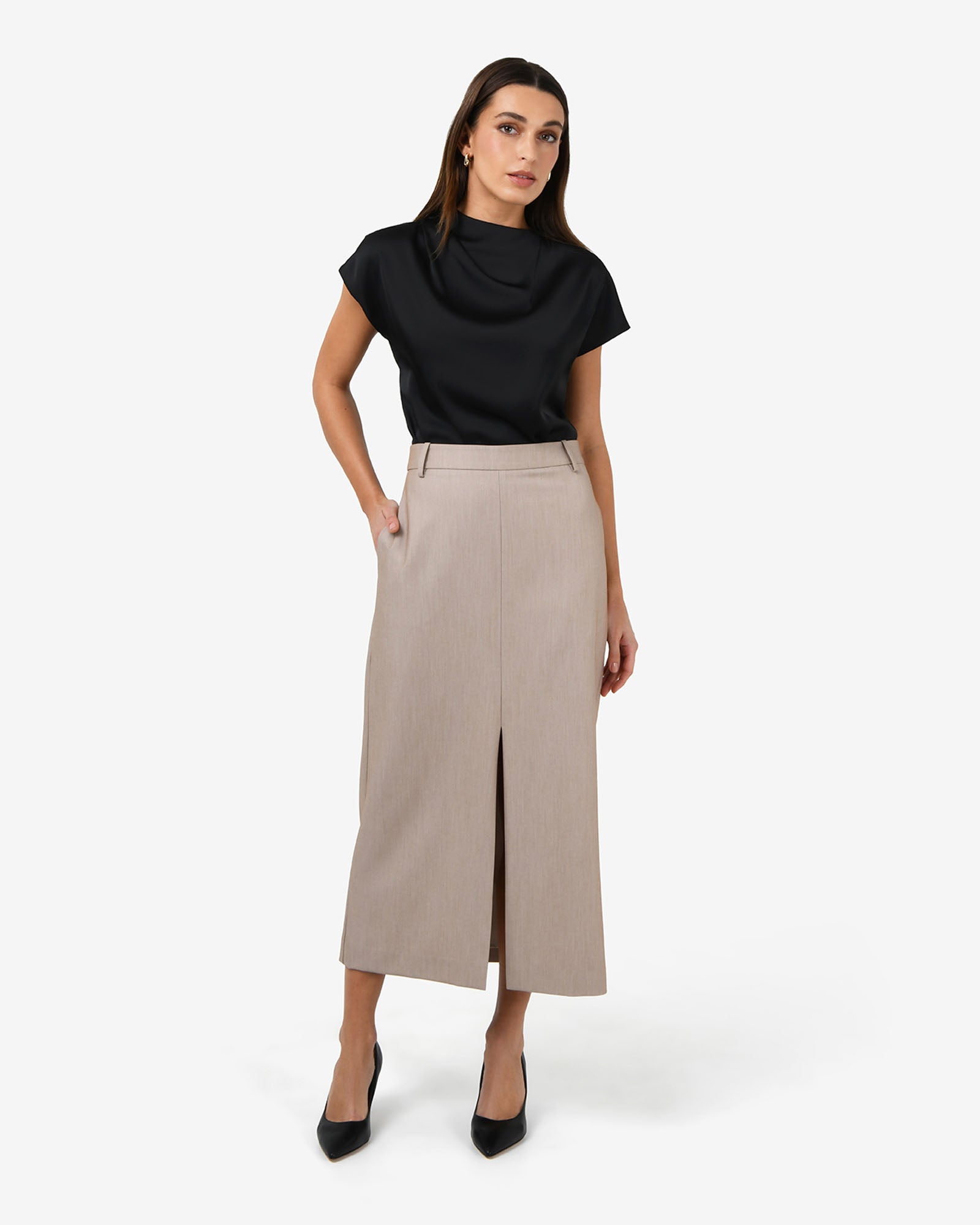 Zafina Pleated Draped Top