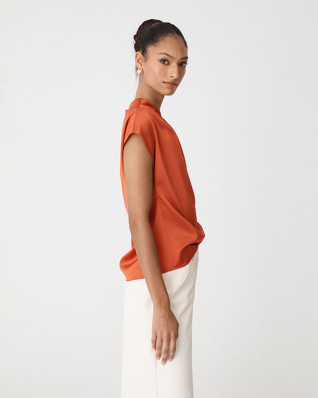 Zafina Pleated Draped Top