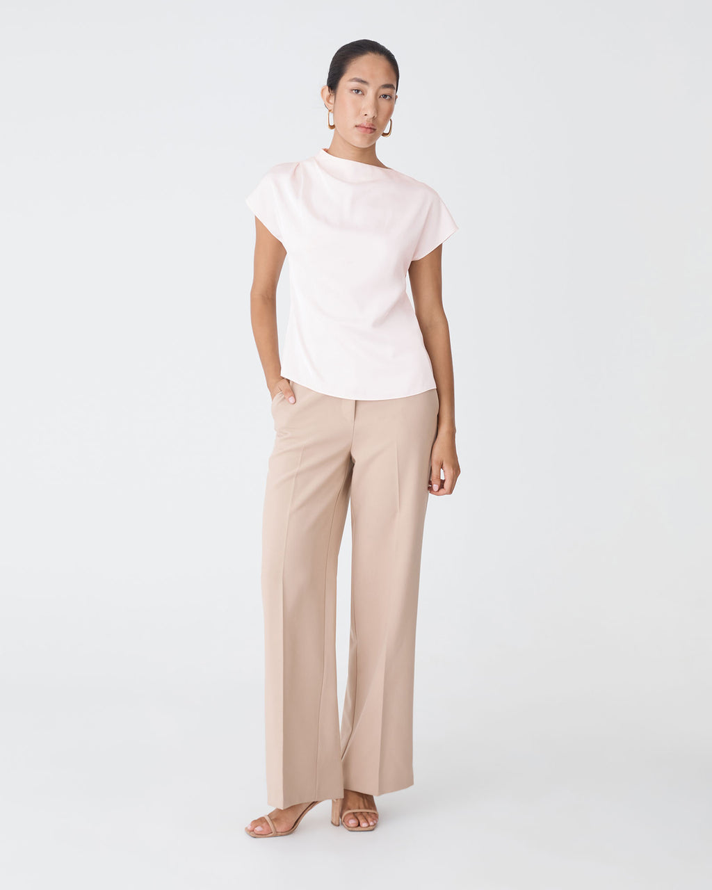 Zafina Pleated Draped Top