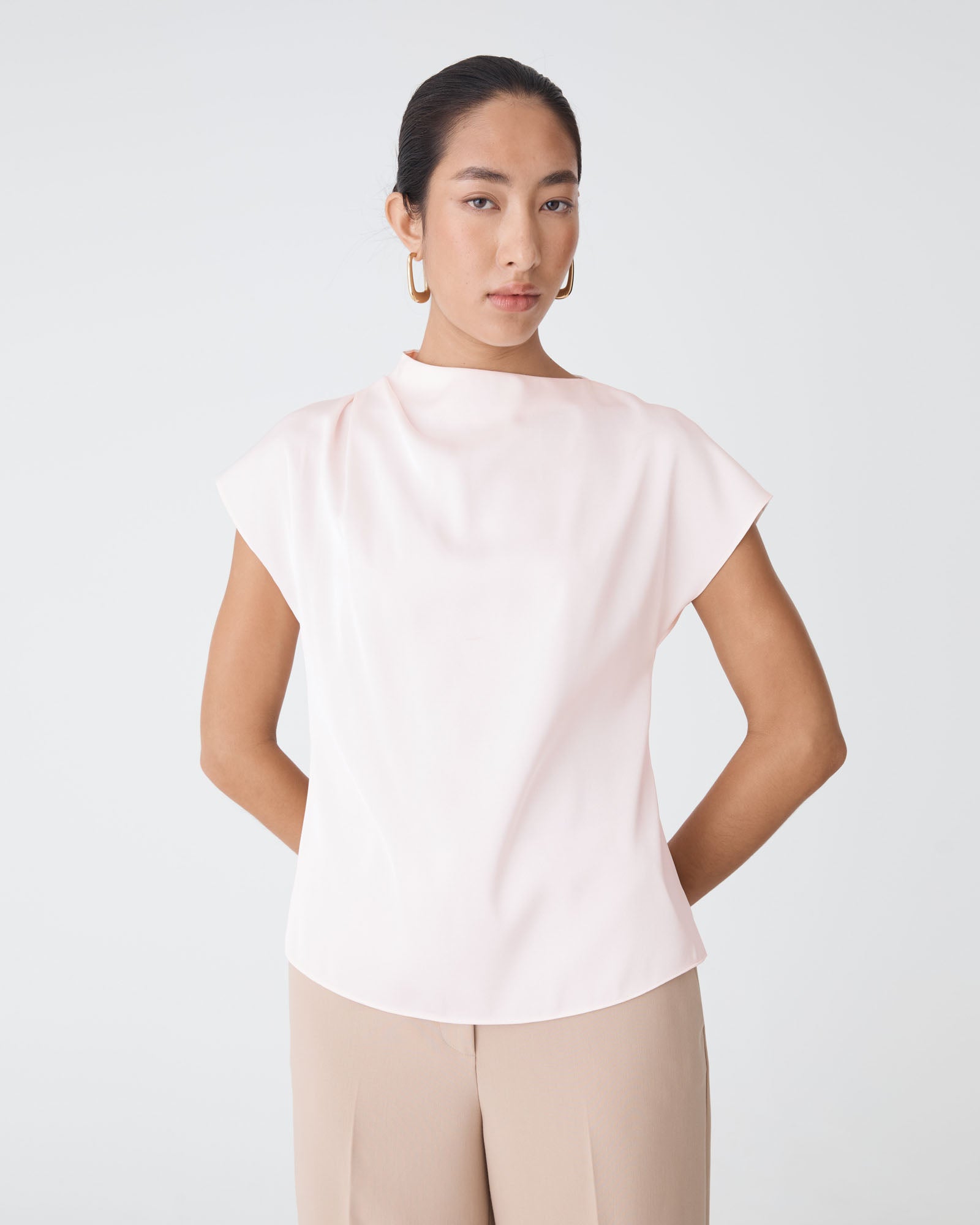 Zafina Pleated Draped Top