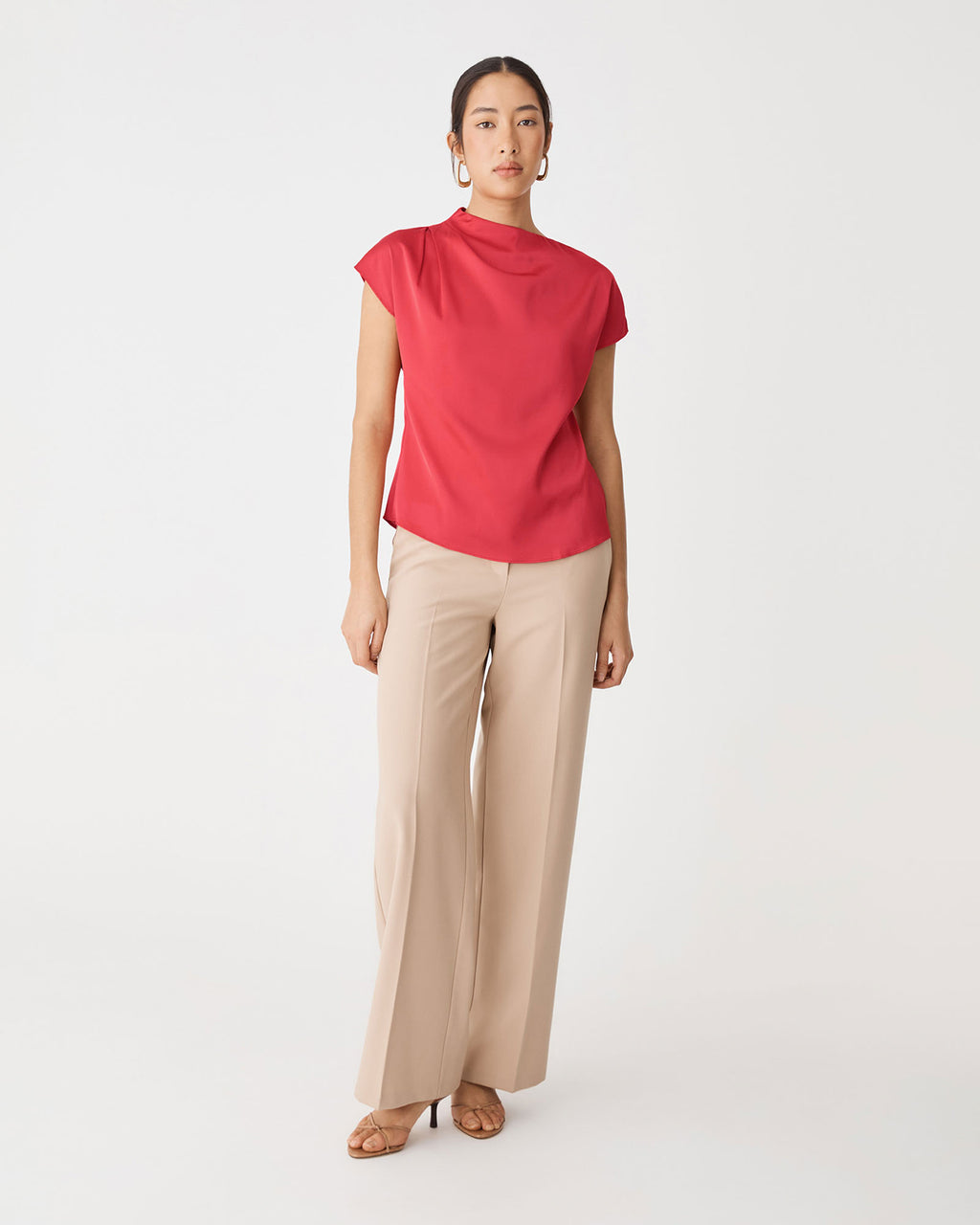 Zafina Pleated Draped Top