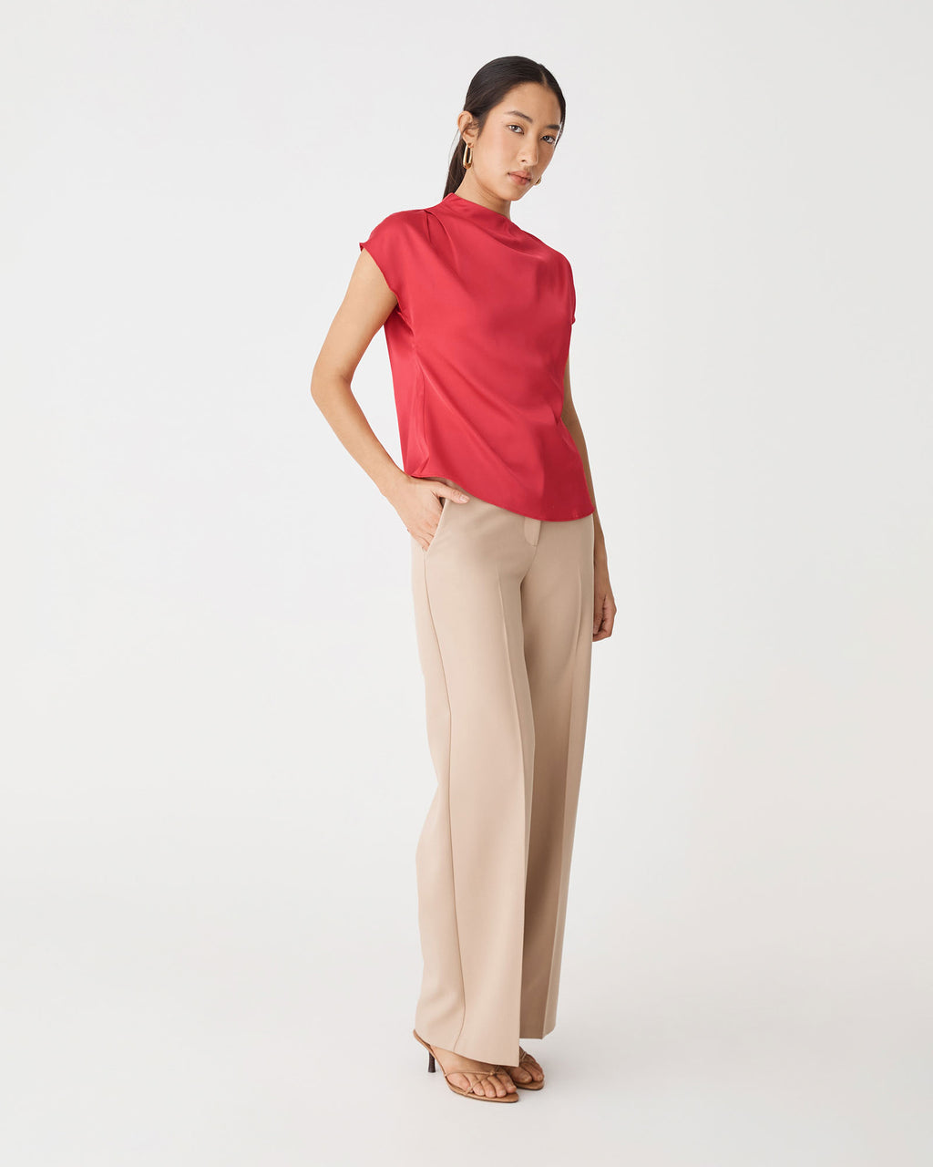 Zafina Pleated Draped Top