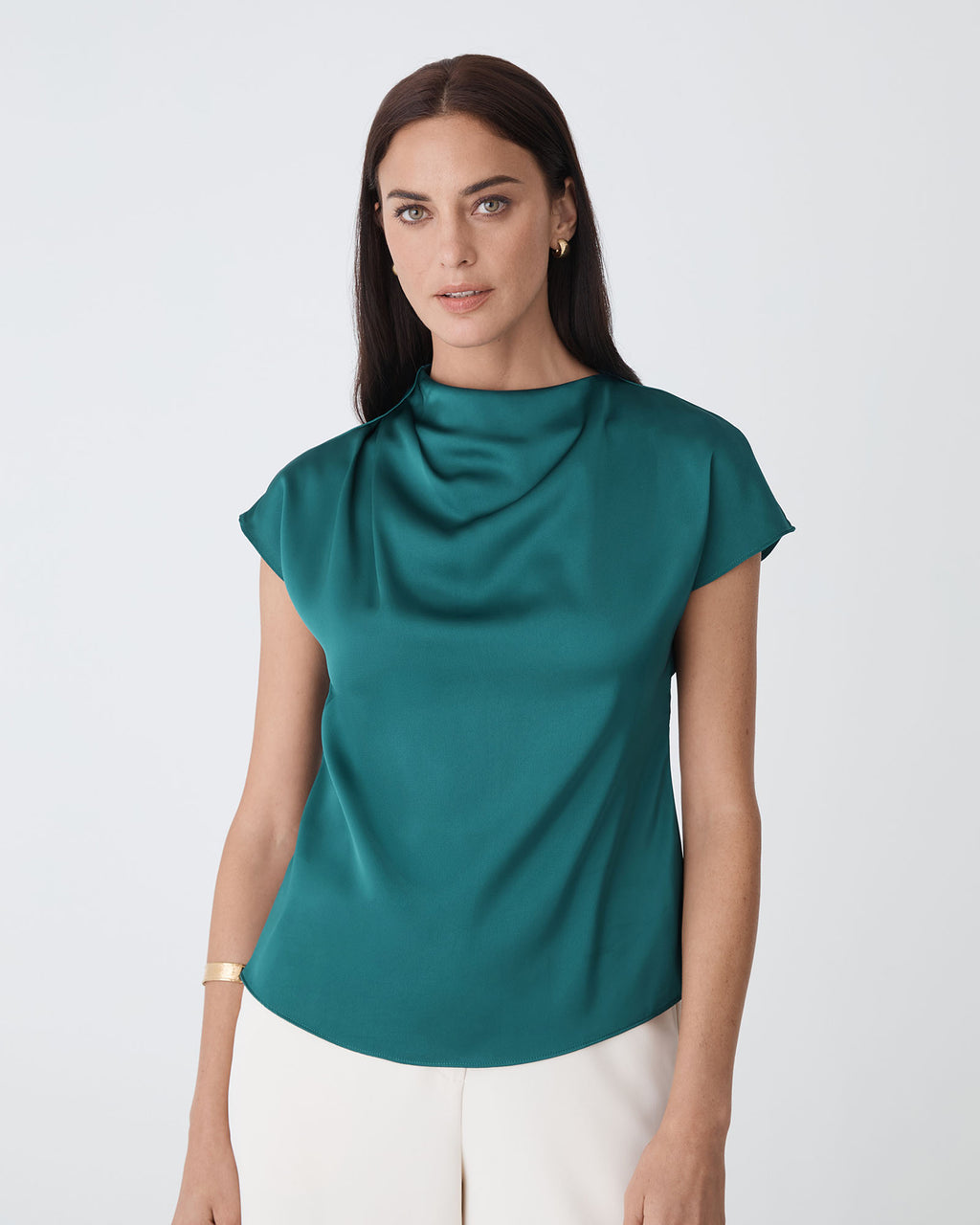 Zafina Pleated Draped Top