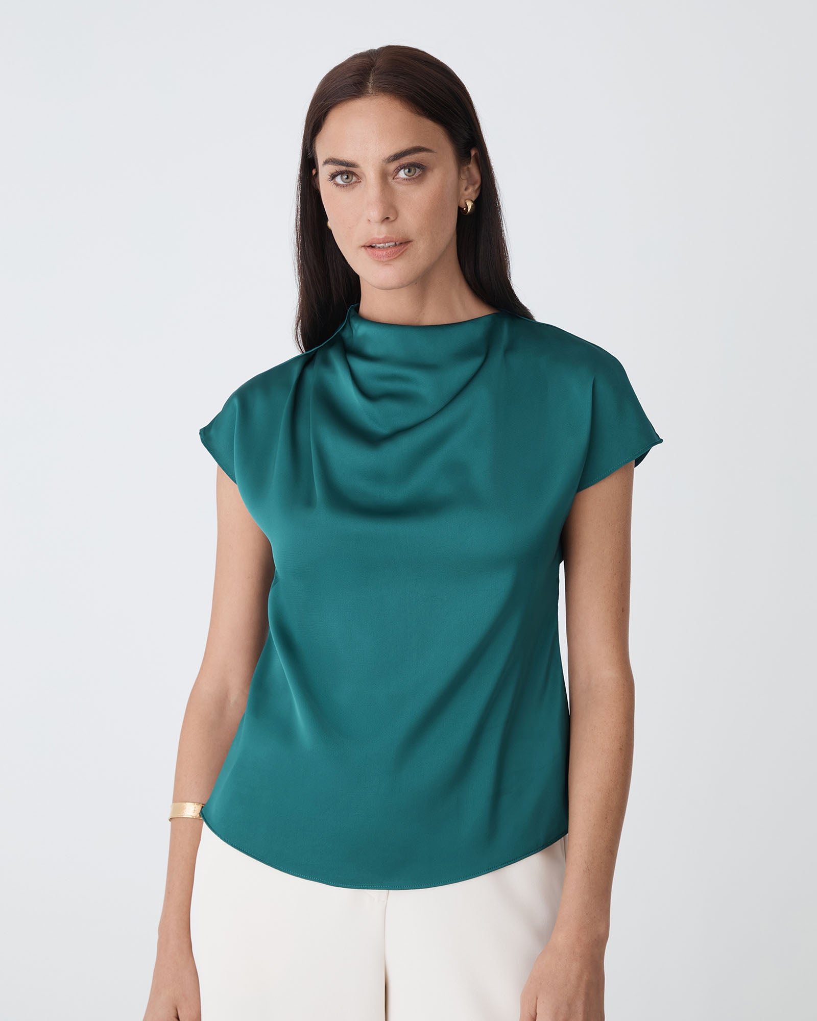 Zafina Pleated Draped Top