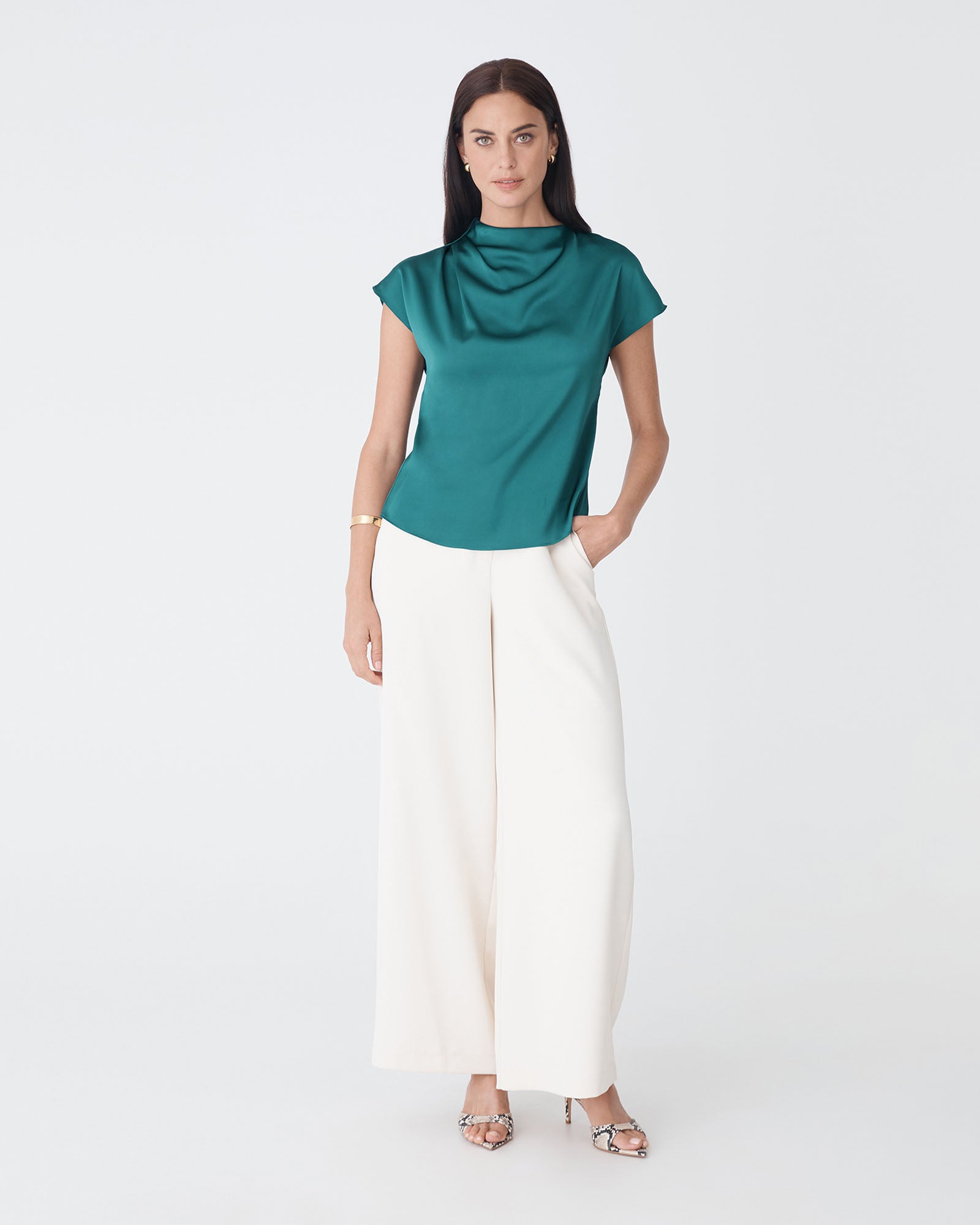 Zafina Pleated Draped Top