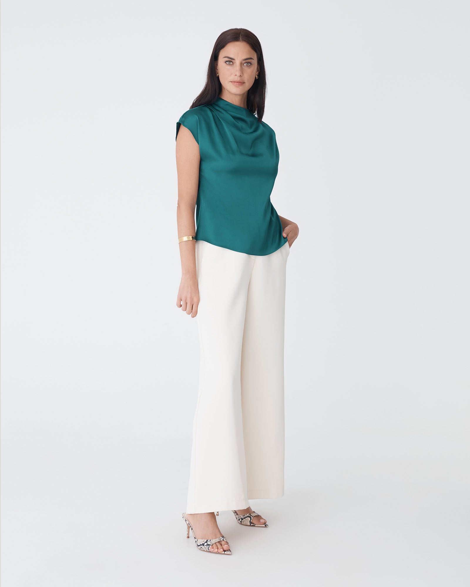 Zafina Pleated Draped Top