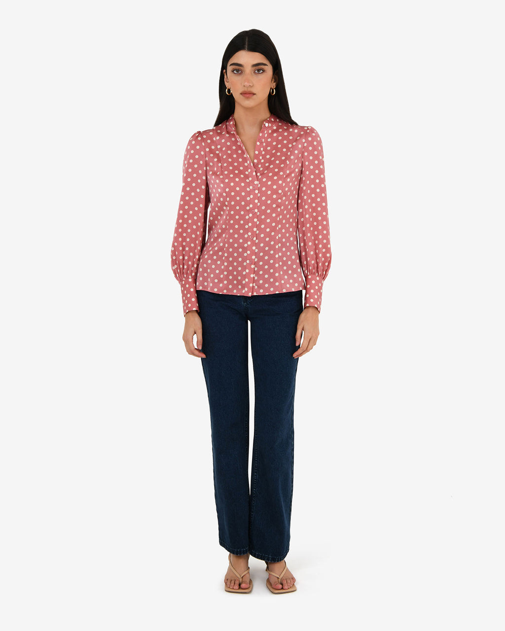 Dotti Polka Dot Printed Blouse