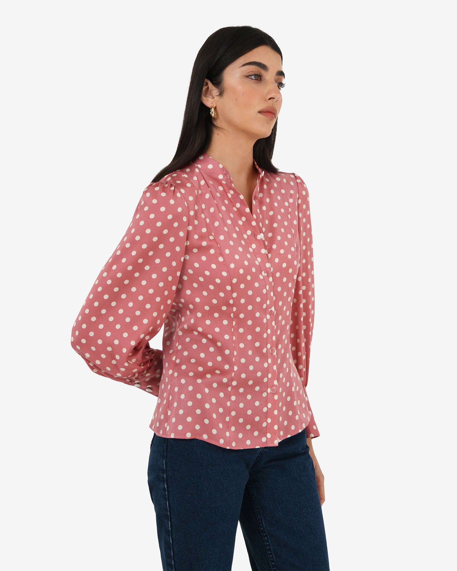 Dotti Polka Dot Printed Blouse
