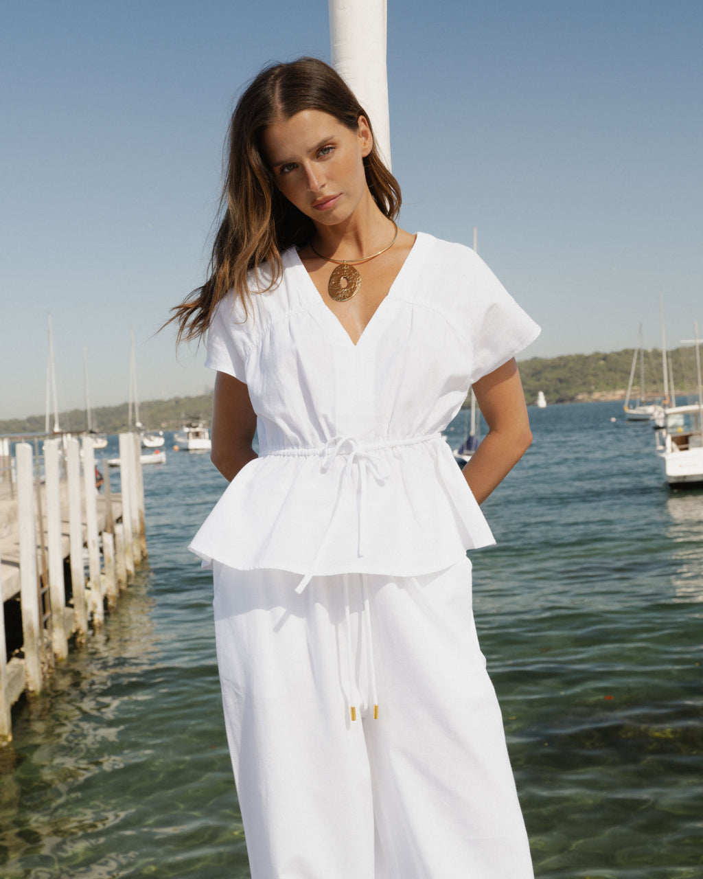 Bronte Cotton Drawstring Top