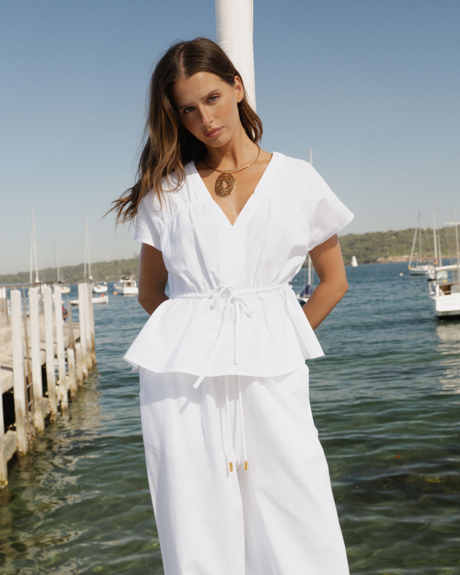 Bronte Cotton Drawstring Top