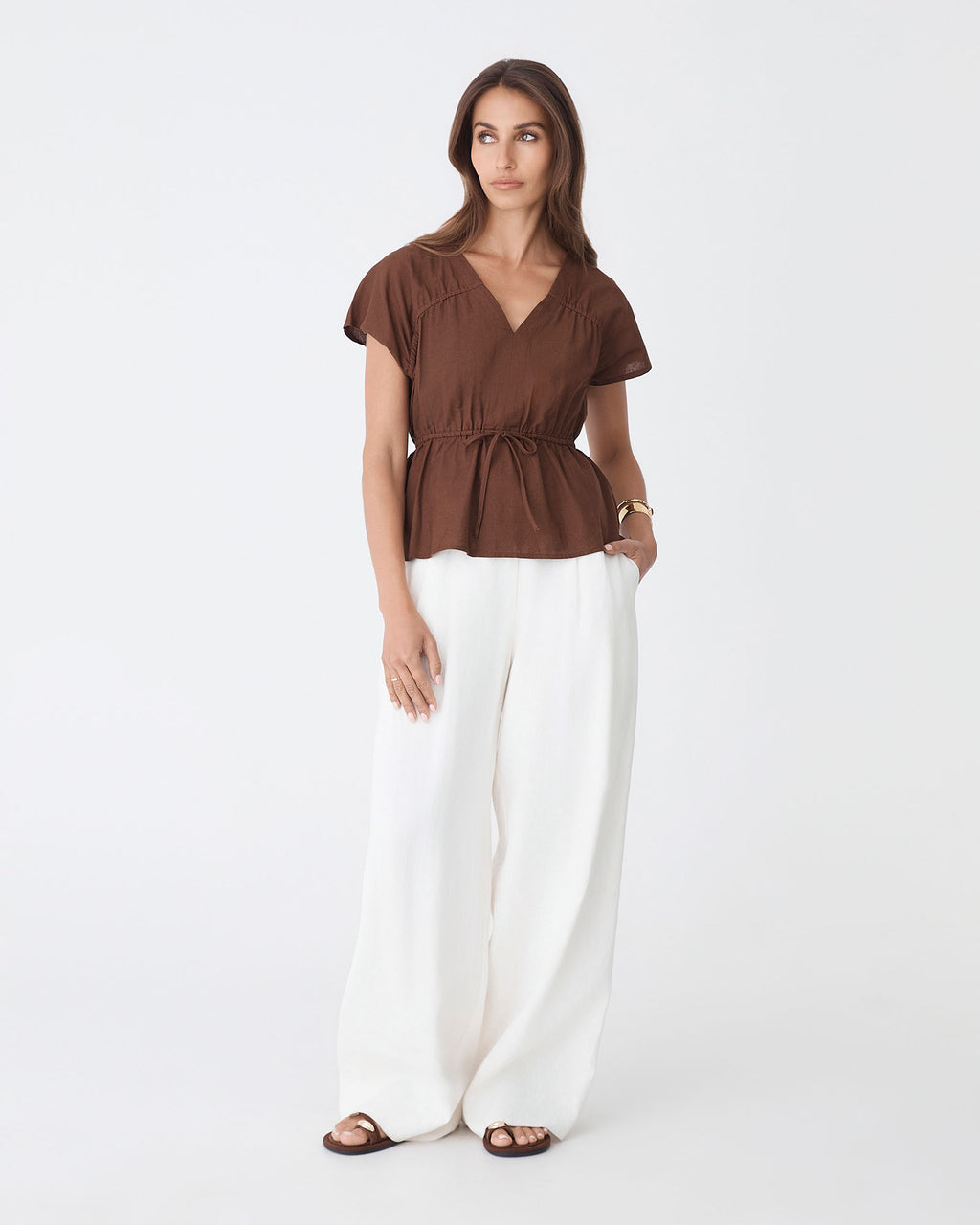 Bronte Cotton Drawstring Top