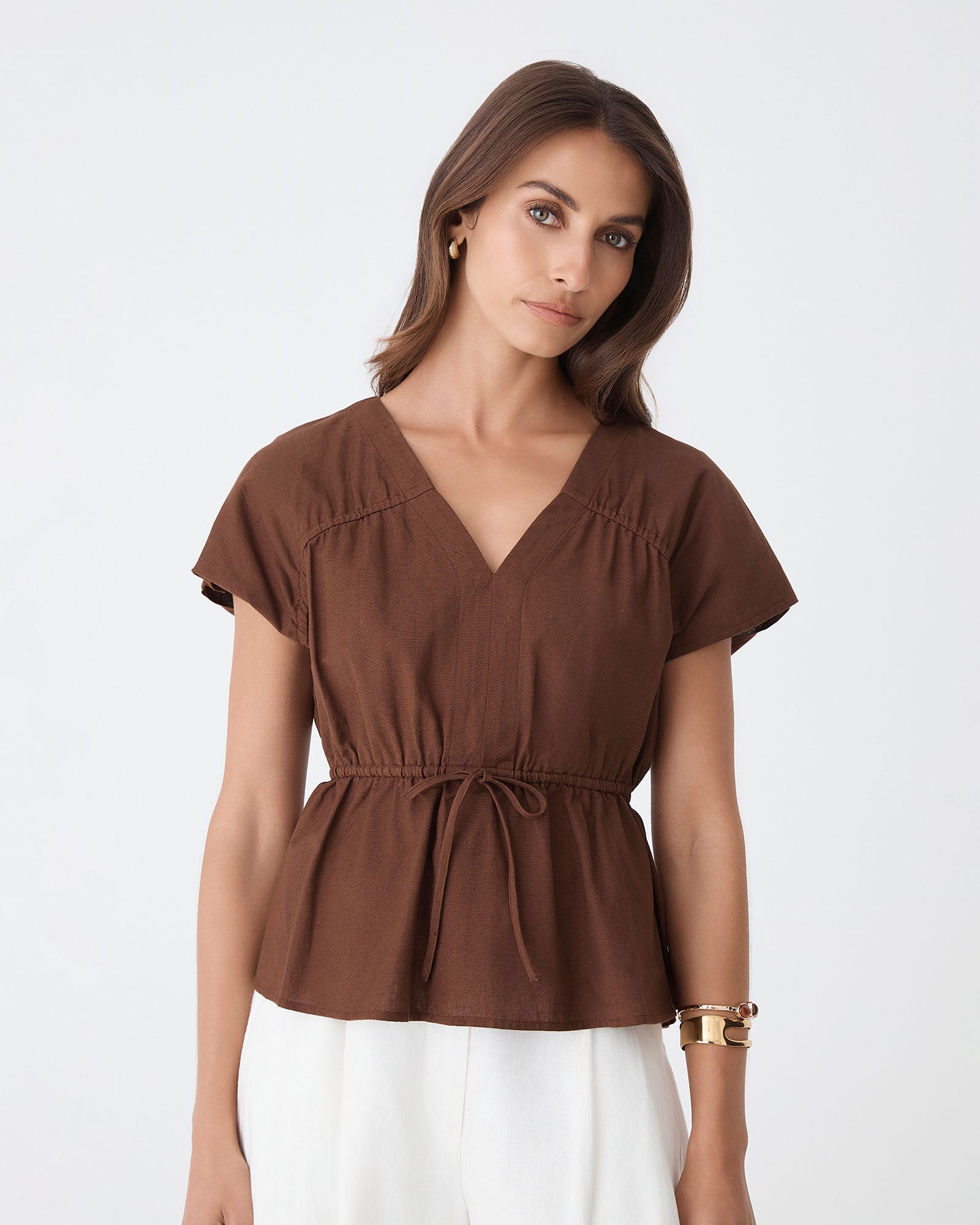 Bronte Cotton Drawstring Top