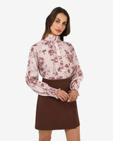 Lesley High Neck Floral Blouse