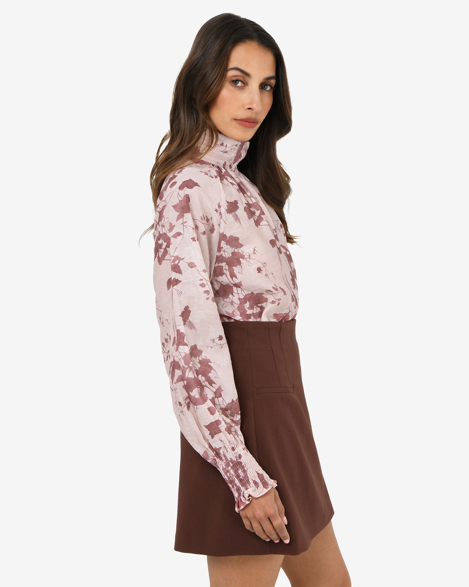 Lesley High Neck Floral Blouse
